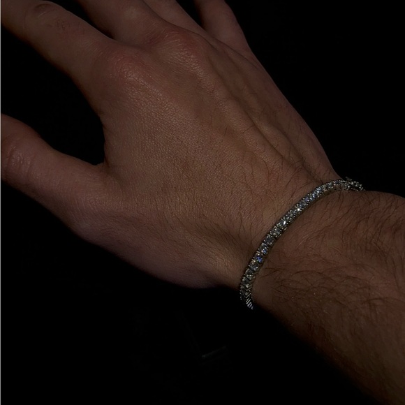 3mm VVS1 Moissanitete Tennis Bracelet S925 Silverr - Picture 1 of 2